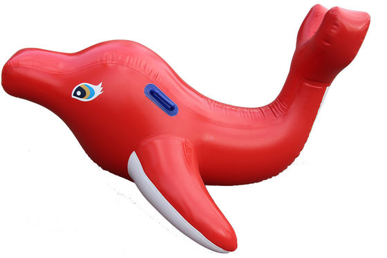 Niewielkie dolfiny czerwone, nadmuchane, pływające zabawki wodne 3*1m dla parku