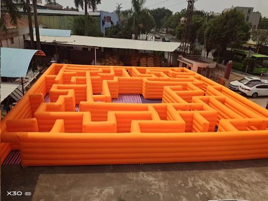 Orange 100SQM Outdoor Park Plac zabaw Nadmuchowy Labirynt Do wynajęcia