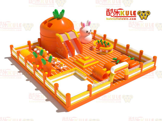 Carrot Park, małe, nadmuchowe, skakanie zamek (pomarańczowy i żółty)