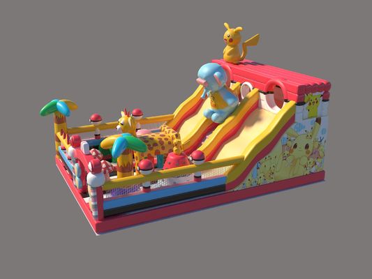 Pikachu Park Komercyjny Puchny zamek z dużymi zjeżdżalniami