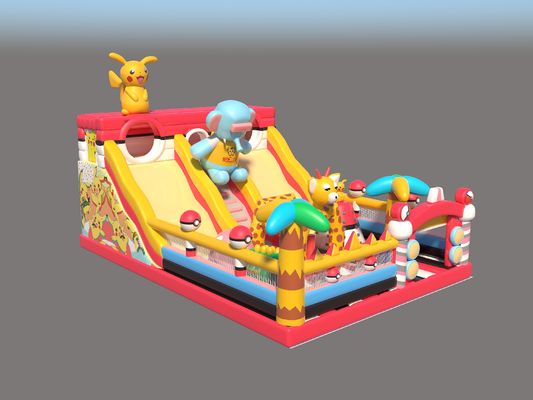 Pikachu Park Komercyjny Puchny zamek z dużymi zjeżdżalniami