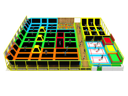 Profesjonalny wnętrzny park trampolinowy z materiałami Pvc Pp Nylon