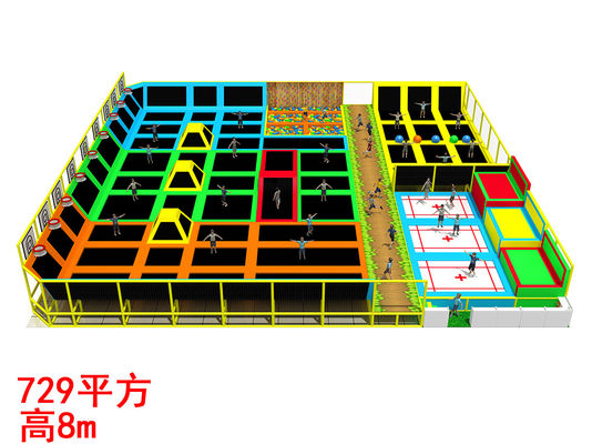Profesjonalny wnętrzny park trampolinowy z materiałami Pvc Pp Nylon