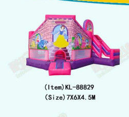 Dmuchany różowy fioletowy Disneyland Princess Bouncy Castle dla dzieci