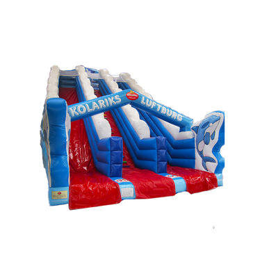 Miejsce zabaw dla dzieci Dolphin Dwukrotny tor Slip And Slide Do wynajęcia