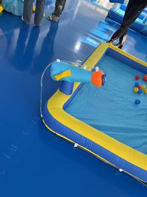 Poliester Oxford Nadmuchany Niebiesko-pomarańczowy zjeżdżalnia wodna dla dzieci Park zabaw