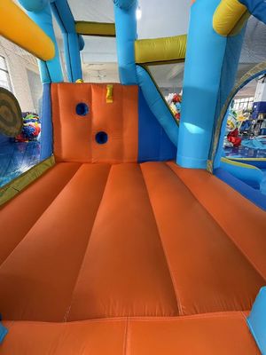 Poliester Oxford Nadmuchany Niebiesko-pomarańczowy zjeżdżalnia wodna dla dzieci Park zabaw