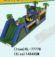 Tropikalne, nadmuchiwane placówki zabawne tory przeszkód