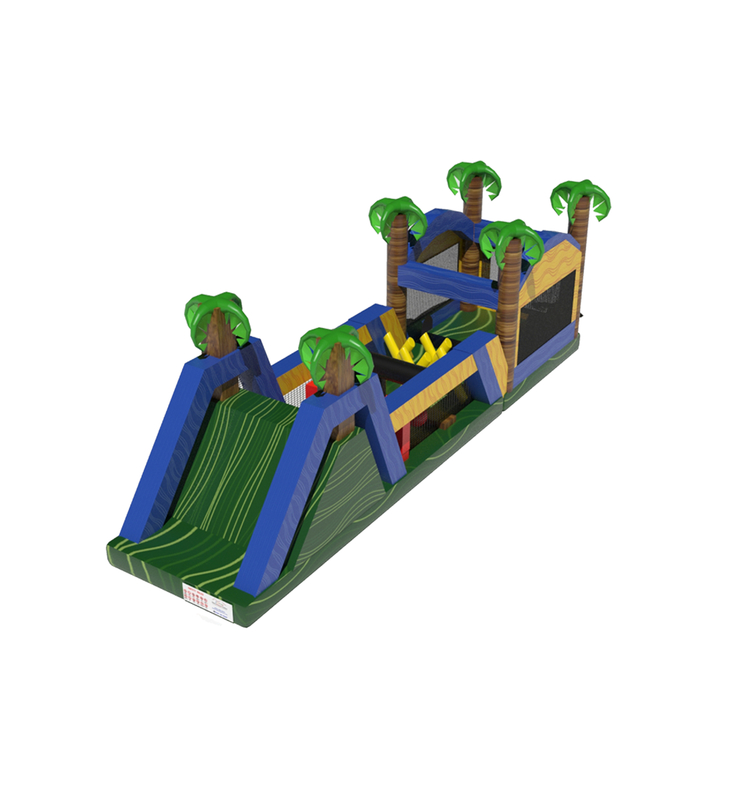 Tropikalne, nadmuchiwane placówki zabawne tory przeszkód